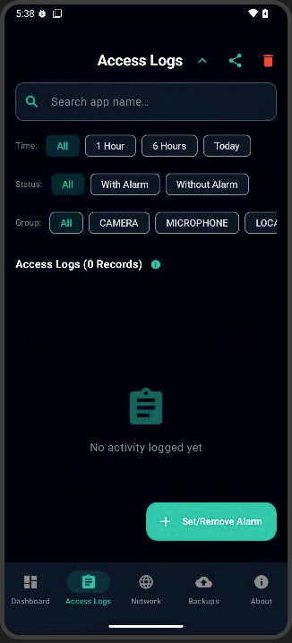 CyberWarden Access Logs Screenshot