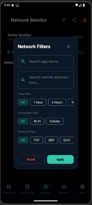 CyberWarden Network Filter Screenshot